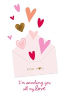 Valentijnskaart Romantisch hartjes for you